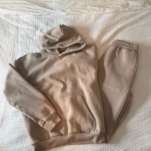 Comfrt taupe Hoodie and Sweatpants Set